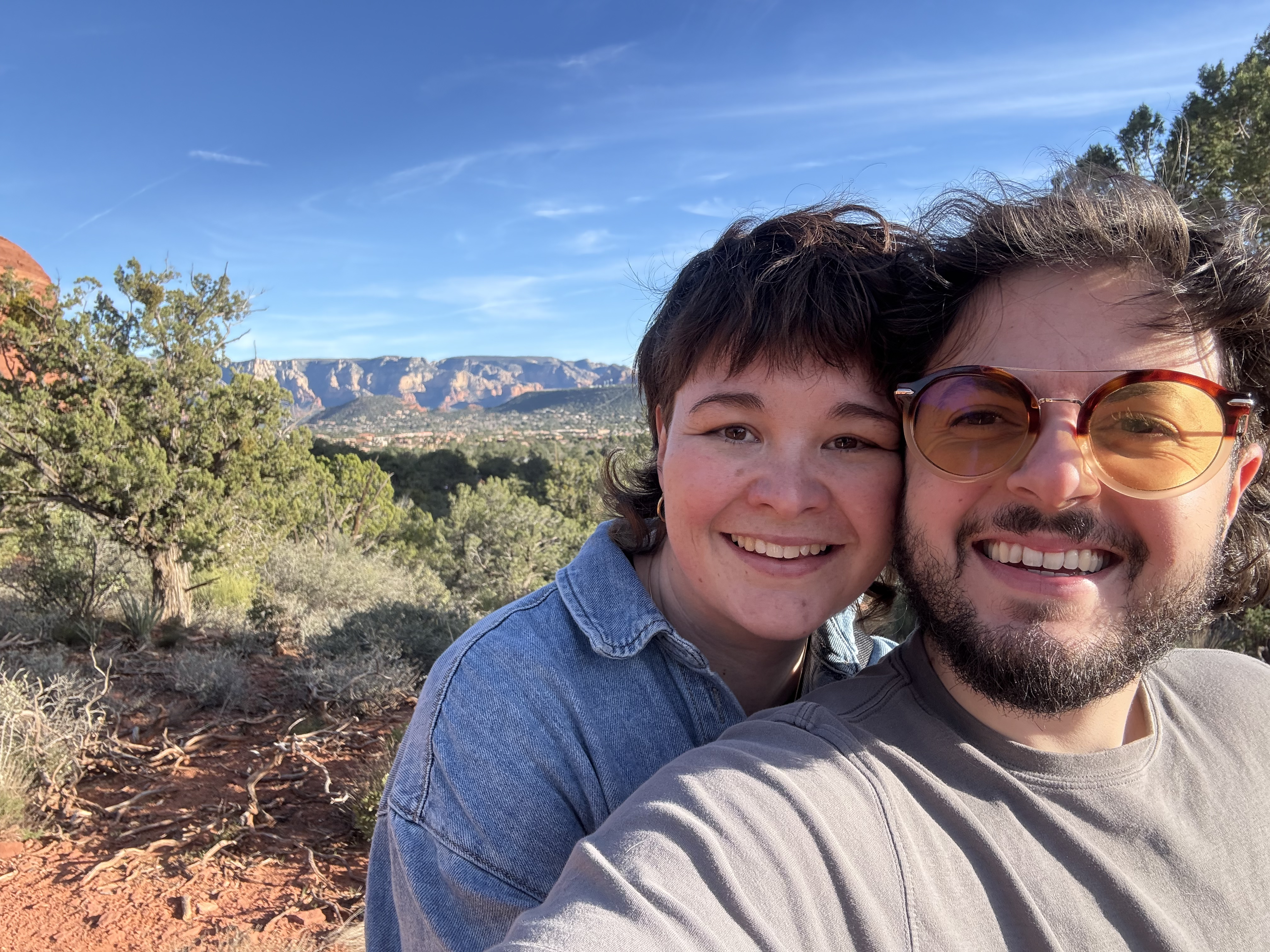 Cal and Noah with Sedona backdrop